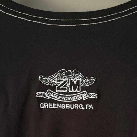 HARLEY DAVIDSON LONG SLEEVE THUMB HOLES & STRIPES Z&M GREENSBURG PA SIZE LARGE - Picture 3 of 8